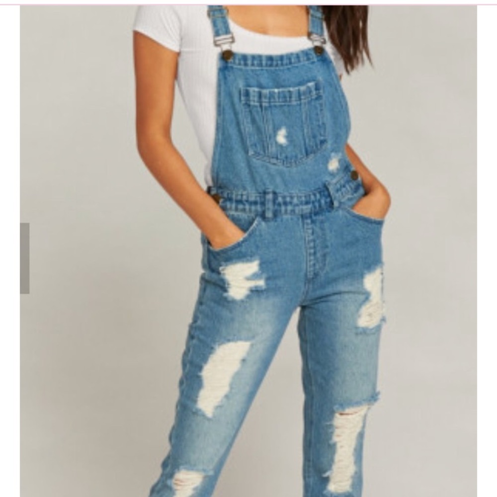Show Me your Mumu Alma Distressed Overalls Small🌻